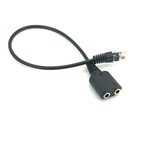 SINCODA 2 Pack RJ9 4P4C Male to 3.5mm Female Headset Phone MIC Audio Splitter Adapter Cable
