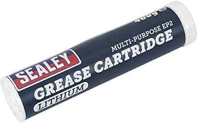 Sealey 2x Grease Cartridge EP2 Lithium 400g General Purpose Lubricant