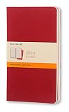 Moleskine Cahier Journal (Set of 3), Large, Ruled, Cranberry Red, Soft Cover (5 x 8.25)