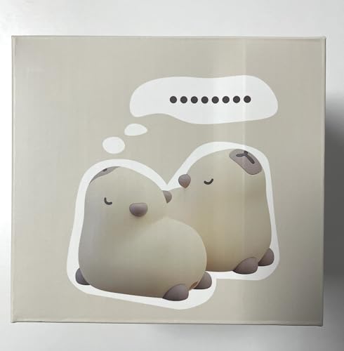 Microwear Cute Capybara Night Light,3 Levels Dimmable,Rechargeable Silicone Touch Lamp for Kids,Adults,Nursery,Bedroom,Desk Decor(Portable,Timer