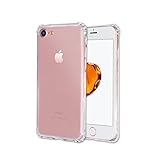 iPhone 7 Plus Case,Shockproof Soft Bumper Cushion Shock-absorption Ultra Slim Fit Non-slip Flexible Easy Grip Clear TPU Protective Transparent Thin Back Cover Crystal Anti-drop Minimalist Apple