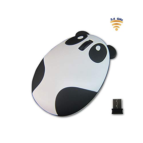 Rechargeable Wireless Mouse, 2.4G Ergonomic Wireless Mouse, Portable Mobile Computer Mouse Optical Mice with Receiver,Super Cute Wireless Mouse Cartoon Panda Mini Mouse Novelty Portable Computer Mouse