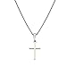 Sterling Silver Small Cross Pendant Cable Chain Necklace Italy, 14