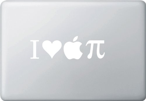 I Heart Apple PI - Vinyl Laptop or Macbook Decal (WHITE)