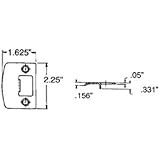 Baldwin5510.FSTR 1.625" x 2.25" Full Lip Strike Plate, Lifetime Polished Brass