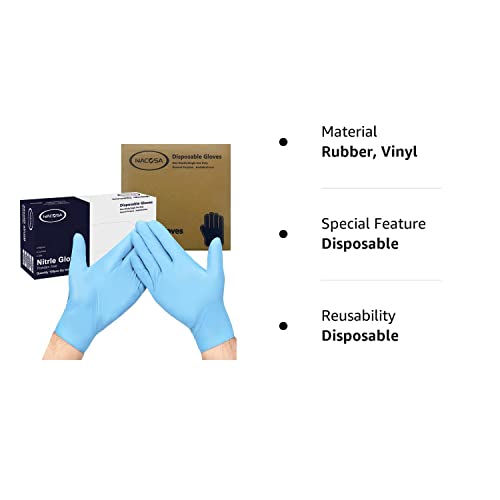 Nacosa Nitrile Gloves 1000 Count Medium Disposable Exam Glove Latex