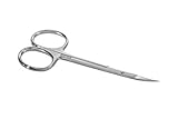 STALEKS Stainless Steel Extra Pointed Handmade Cuticle Scissors. Classic'20 4.13 Inch Scissors with Curved Blades and Blade Protector. Handmade in Europe