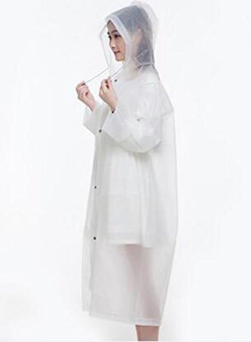 Outdoor Mountaineering Trekking Transparent Windbreaker Poncho Adult Men and Women Walking Raincoat (Medium, white)