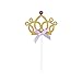 24 Packs Glitter Purple Diamond Gold Cupcake Topper Crown Princess Purple Bow Cake Dessert Birthday Anniversary Decoration