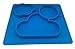 One-piece silicone placemat + plate for kids. No spill 3 Large sections for solids & liquids. Blue