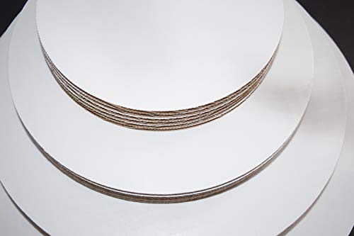 24 Round Cake Boards - 6 Each (6, 8, 10, 12 Inch) - White Cardboard Cake Circles/Bases