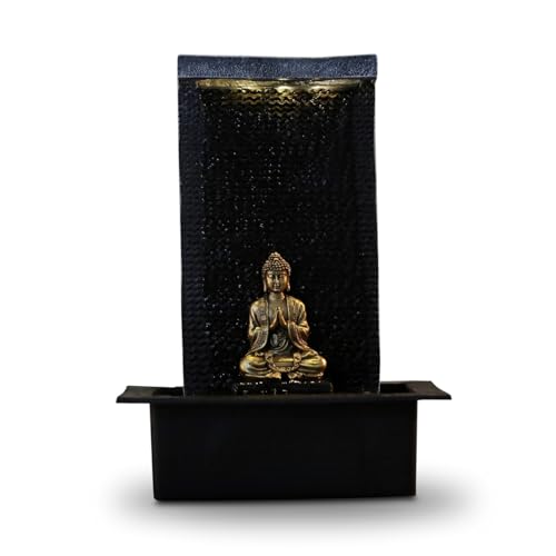 Zen Light ZENITUDE Fontana in poliresina, Dimensioni: 31 x 31 x 42 cm, Colore: Nero