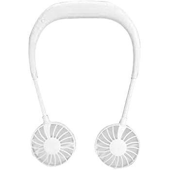 Hands-Free Neckband Fan,Hand Free Personal Fan,Headphone Design Wearable Portable USB Rechargeable Neckband Mini Fan (3 Speeds, 5-10 Working Hours) (White)