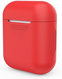 Prettymenny Protective Case, Soft Silicone Shock Proof Protective Cover Case For Apple AirPods Earphones (Red)