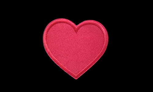 3 small pieces Red HEART Iron On Patch Applique Embroidered Motif Fabric Love Valentine Decal 1.3 x 1 inches (3 x 2.5 cm)