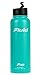 Fluid Insulated Stainless Steel Water Bottle Sports (Teal Blast) - 40 Oz, Wide Mouth, BPA Free, Stainless Lid, Flip-top Lid, and Straw Lid Included