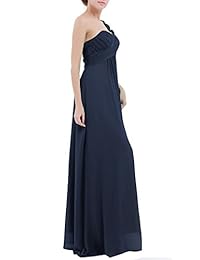 YiZYiF Vestido largo de gasa con un hombro para mujer