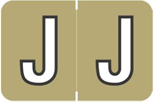 Doctor Stuff - File Folder Labels, Alphabet Letter J, Barkley/Sycom FABKM - BRAM Series Compatible Alpha Stickers, Gold, 1" x 1-1/2", 500/Roll