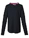 Hanes Girls` V-Notch Shirttail Long-Sleeve Crewneck T-Shirt