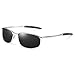 Rectangular Polarized Sunglasses for Men Superlight Metal Frame 100% UV Protection Shades