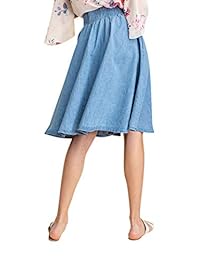Falda vaquera de media rodilla para dama, estilo casual