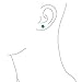 Simple Gemstone Stabilized Turquoise Round Ball Stud Earrings For Women .925 Sterling Silver 6MM