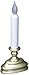 Xodus Innovations Battery Operated LED Flameless Window Candle Pewter/Silver Finish with Dusk to Dawn Sensor and White Flame