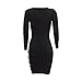 Women's Sexy Bodycon High Split Long Sleeve Bandage Party Night Club Mini DressBlack Medium