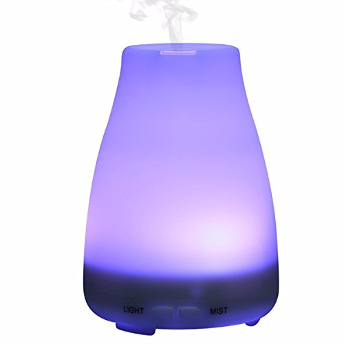 ELEGIANT Aroma Diffuser, 100ml Aroma Essential Oil Diffuser Ultrasonic Mist Air Humidifier with Color-changing LED Lights - Waterless Auto off - Portable for Home, Yoga, Office, Spa, Baby Room