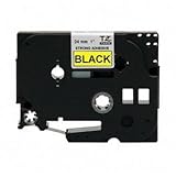 Brother 1 Inch x 26.2 Feet Black on Yellow for P-Touch (TZS651).