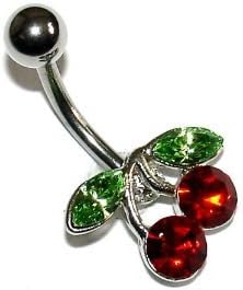 Avantgarde Jewels Cherry Belly - 10MM Bar Body bar - Navel Jewellery - Belly bar - Sizes 8mm, 10mm & 12mm