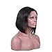 Smartinnov Human Hair Bob Wig, Natural Black HD Lace Front Bob Wig 8inch Straight Glueless Pre Plucked 180% Density Virgin Human Hair 13x4 Transparent Lace Middle Part Short Cut for Women
