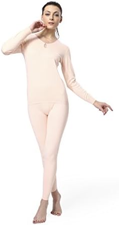 Women's Long Sleeve Thermal Underware Suits Pink XL