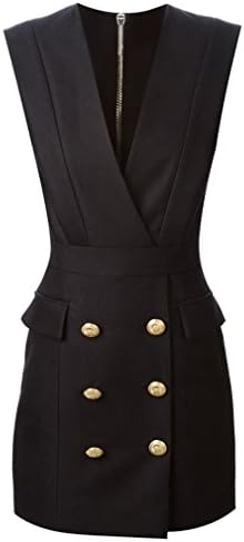Partysweetyer Women Summer V-Neck Black Dresses Sleeveless Office Work Wear Slim Sundress