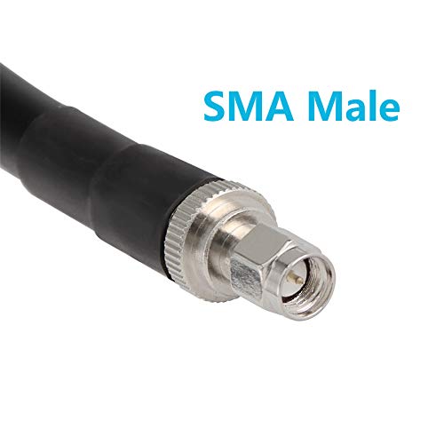 100 ft Low-Loss Coaxial Extension Cable (50 Ohm) SMA Male to SMA Female Connector, GEMEK Pure Copper Coax Cables - Antenna Lead Extender for 3G/4G/5G/LTE/ADS-B/Ham/GPS/WiFi/RF Radio Use (Not for TV)