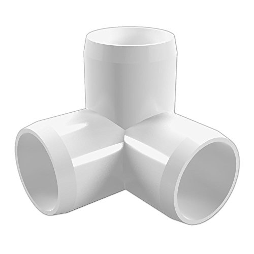 FORMUFIT F0023WE-WH 3-Way Elbow PVC Fitting, Furniture Grade, 2