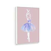 Framed Canvas Home Artwork Decoration Elegant Ballerina Canvas Wall Art for Living Room, Bedroom - 16x24 inches