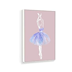 Elegant Pink Ballerina Girl - fRAMED CANVAS