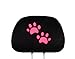 YupbizAuto 2 Tone Black and Pink with Pink Paws Logo Front and Rear Fabric Car Seat Covers Support 50/50, 60/40 Rear Split Seat for Women