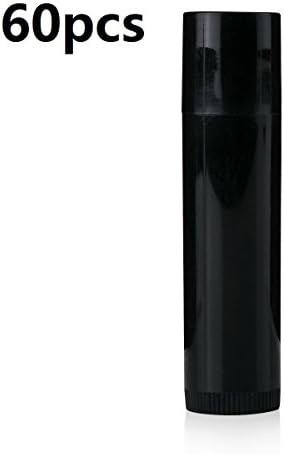 YIYATOO 60pcs Black Sturdy Plastic Empty Lip Balm Tubes Containers with Lid Caps for Crayon Lipstick,chapstick,homemade Lip Balm,bpa Free