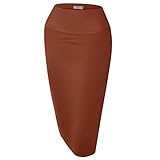 Brown Pencil Skirts for Women Knee Length Brown