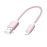 CableCreation 0.5 Feet Short Lightning to USB Data Sync Cable [MFi Certified] Compatible iPhone 11, 11 Pro, X, 8, 8 Plus, 7, 7 Plus, 6S, 6S Plus, iPad, 15CM, Rose Gold