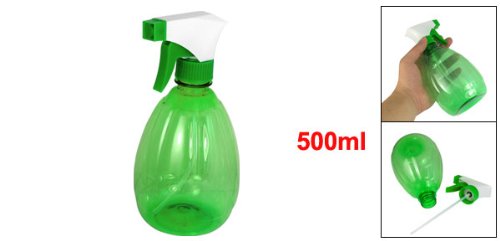 uxcell Plastic Garden Trigger Spray Bottle Plants Water Sprayer 500ML Clear Green