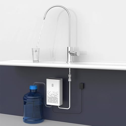 Rabbitstorm Bomba de Agua Automática para Dispensador de Agua Electrodomésticos, Bomba Eléctrica para Dispensador con Grifo de Acero Inoxidable, Dispensador de Agua Embotellada de 2 L, ABS, Blanco