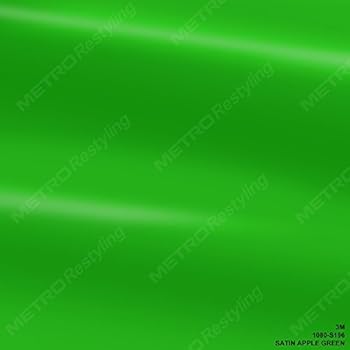 3M 1080 S196 Satin Apple Green 3in x 5in (Sample Size) Car Wrap Vinyl Film