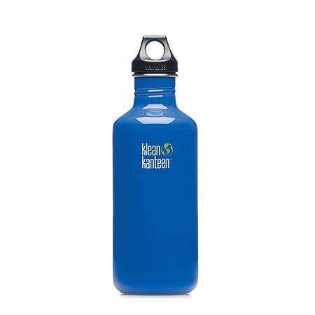 Klean Kanteen Stainless Steel Water Bottle with Poly Loop Cap (40-Ounce, Ocean Blue)