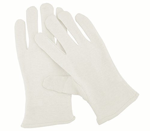 Spa Sister 100 Percent Cotton Overnight Moisture Eczema Gloves - White