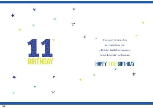To A Special Son on your 11th Birthday Card 7327CG, Green, 133 x 235 mm - Image 3