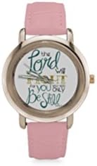 Cool Gift The lord will figh for you - Bible Verse Women's Rose Gold Leather Strap Watch