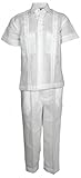 Mojito Kids Baby Boys 100% Linen Two Pocket Guayabera Shirt and Pant Set